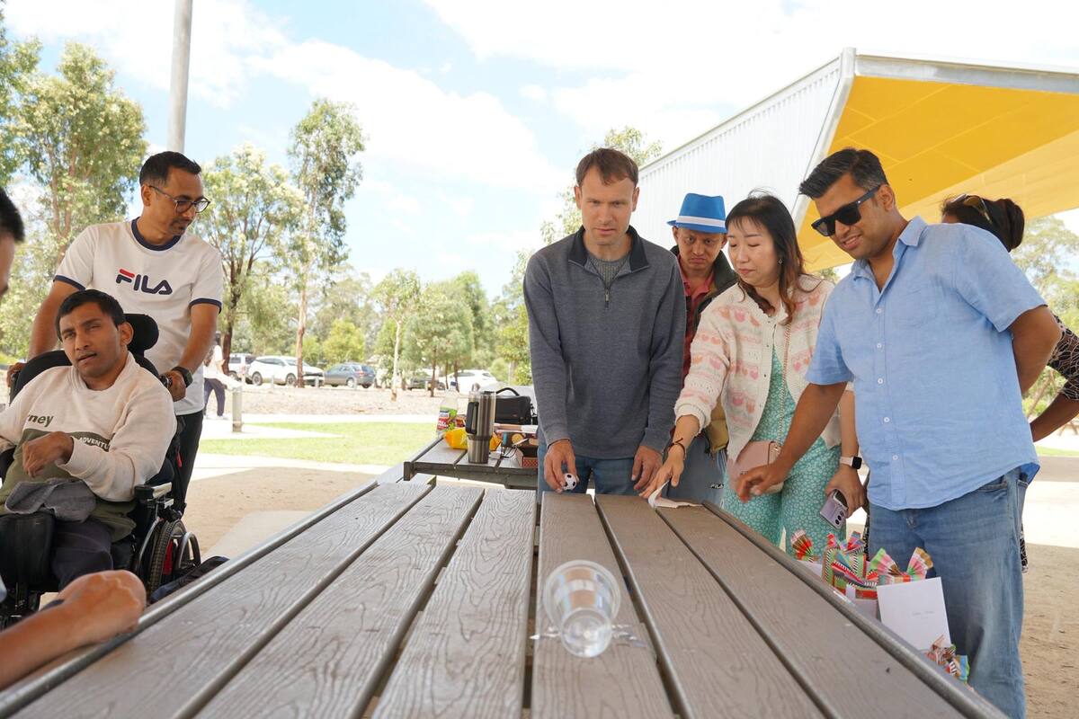 Enable Hub participants and support team enjoying a group activity